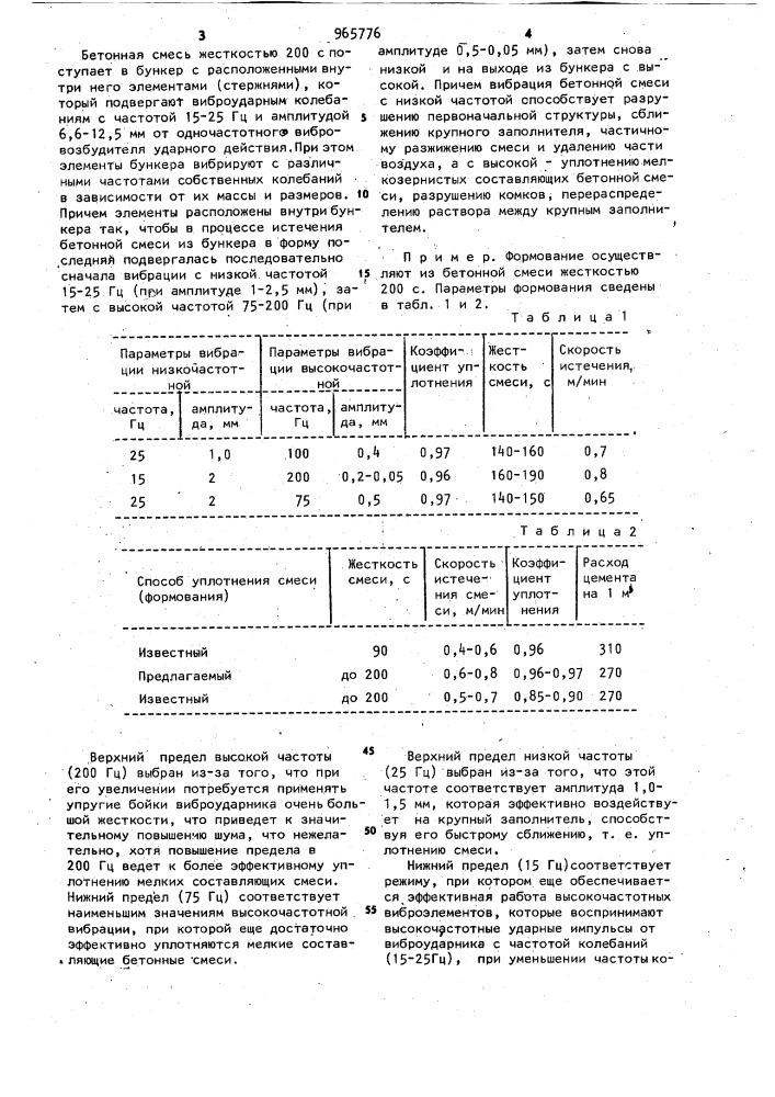 Способ формования бетонных изделий (патент 965776)