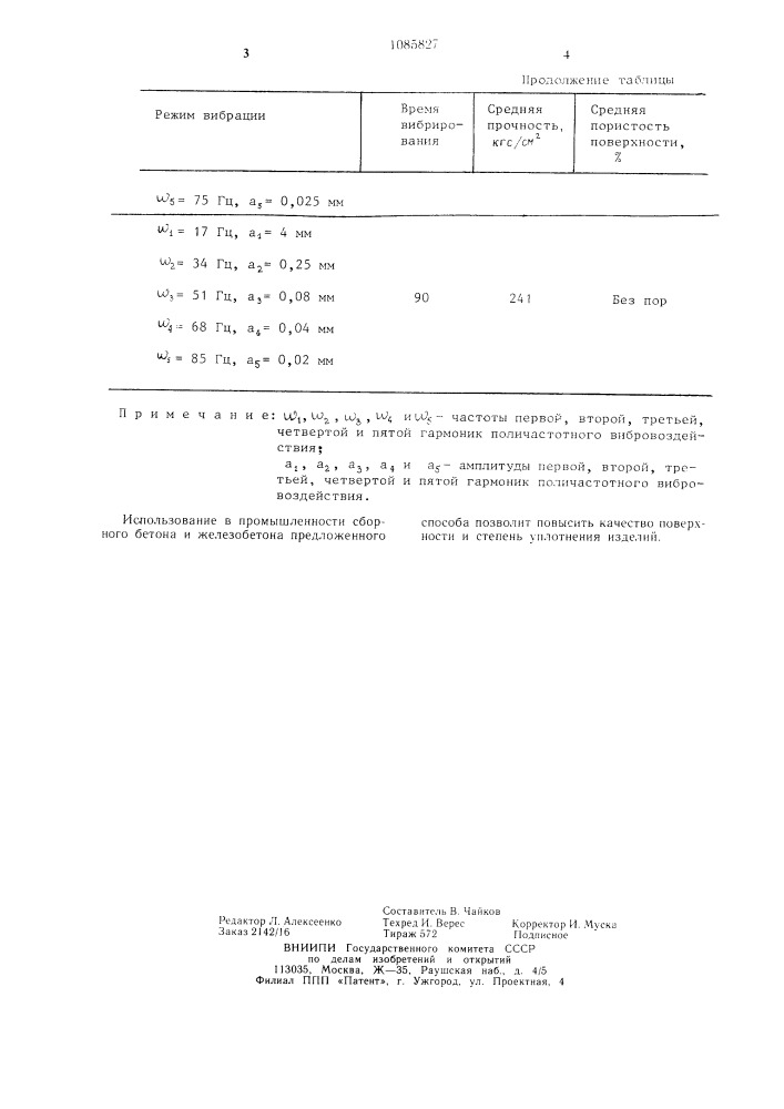 Способ уплотнения бетонной смеси (патент 1085827)