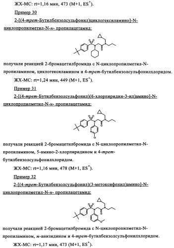 Производные сульфониламиноуксусной кислоты и их применение в качестве антагонистов рецепторов орексина (патент 2334735)