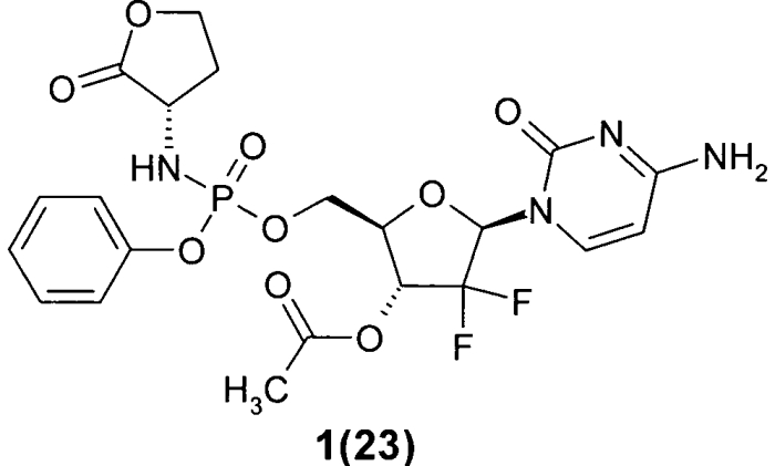 Замещенные (2r,3r,5r)-3-гидрокси-(5-пиримидин-1-ил)тетрагидрофуран-2-илметил арил фосфорамидаты (патент 2553996)