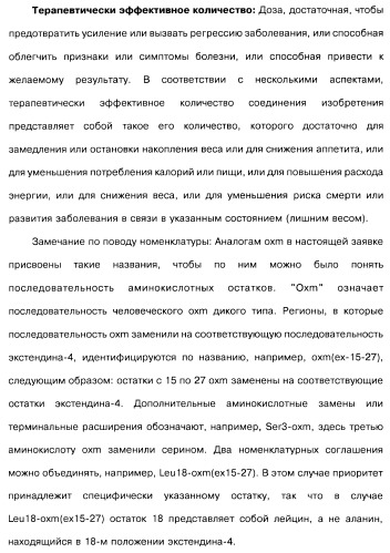 Соединения оксинтомодулина (варианты), фармацевтическая композиция на их основе, способы лечения и профилактики ожирения и сопутствующих заболеваний (варианты) и лекарственное средство (варианты) (патент 2485135)
