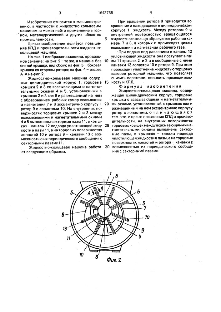 Жидкостно-кольцевая машина (патент 1643788)