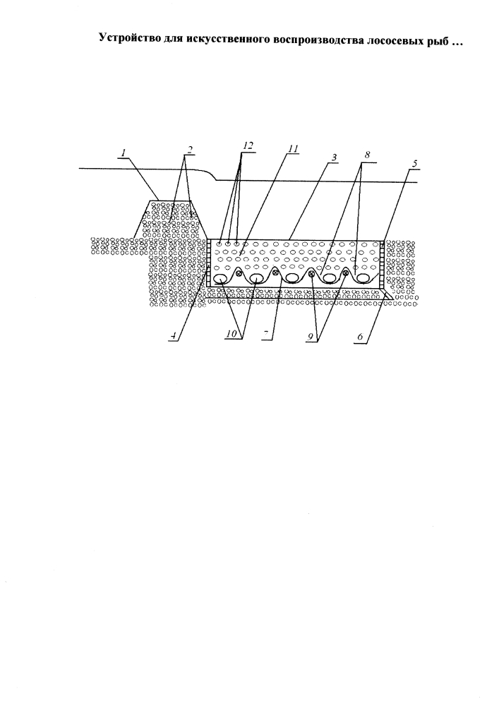 Устройство для искусственного воспроизводства лососевых рыб в естественных условиях речного потока (патент 2646894)