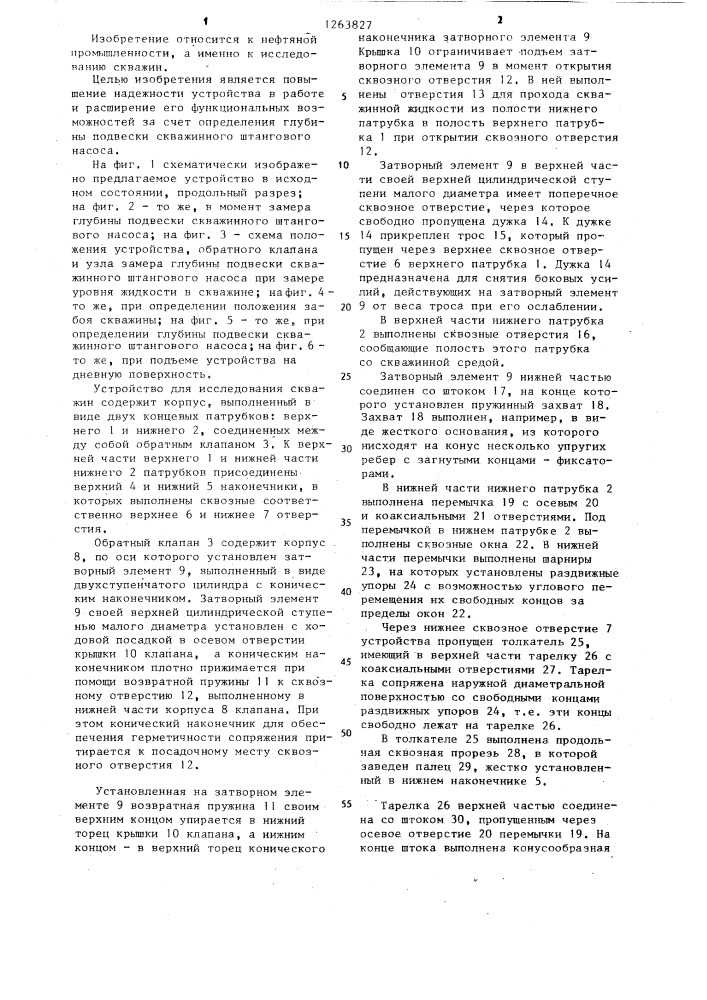 Устройство для исследования скважин (патент 1263827)