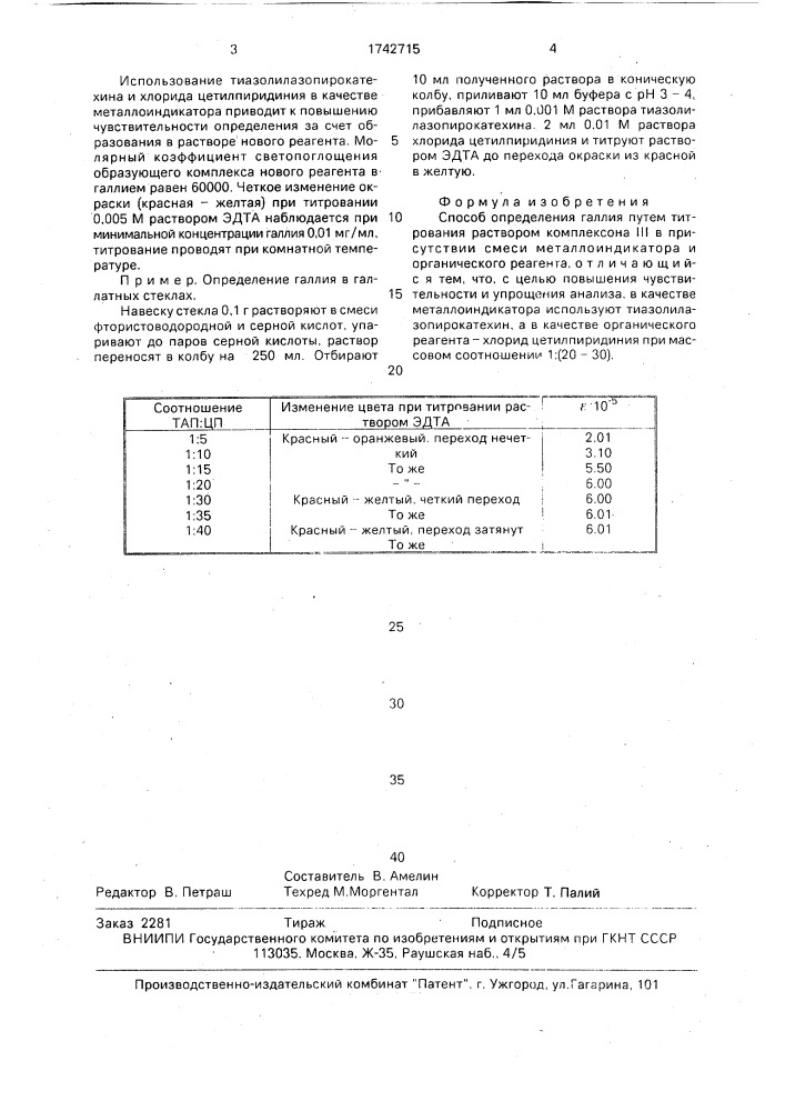 Способ определения галлия (патент 1742715)