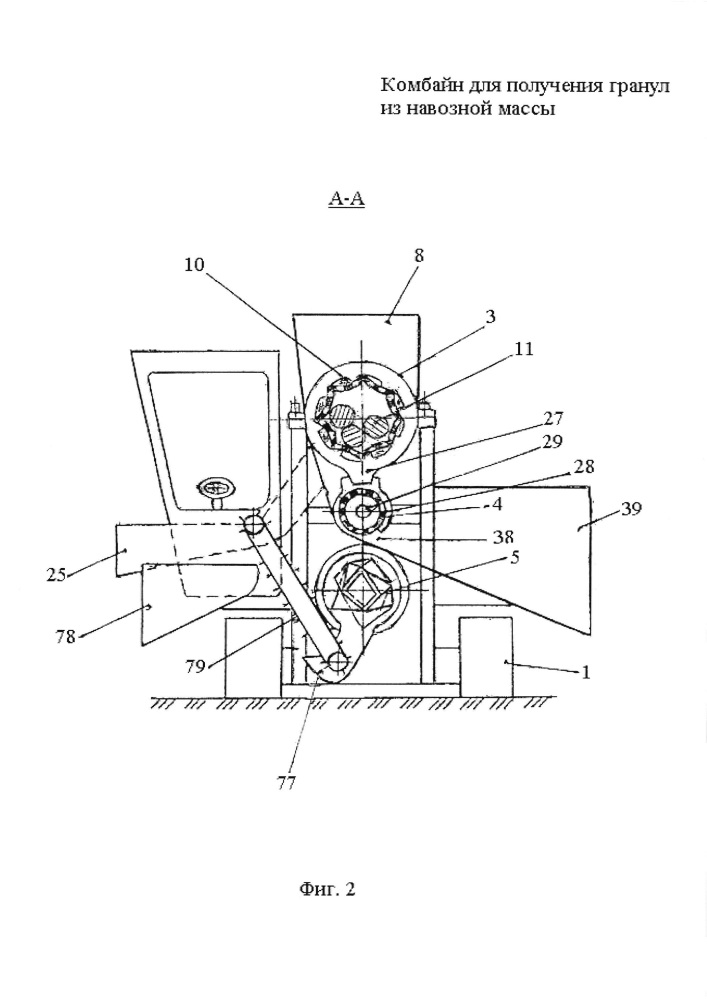 Комбайн для приготовления гранул из навозной массы (патент 2622258)