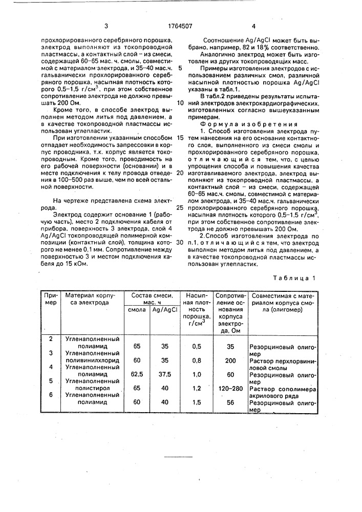 Способ изготовления электрода (патент 1764507)