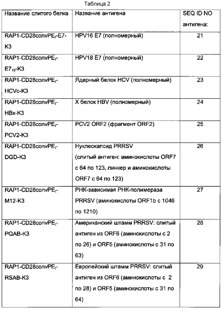 Слитые белки для применения в качестве иммуногенных усиливающих агентов для индуцирования антигенспецифического т-клеточного ответа (патент 2631002)