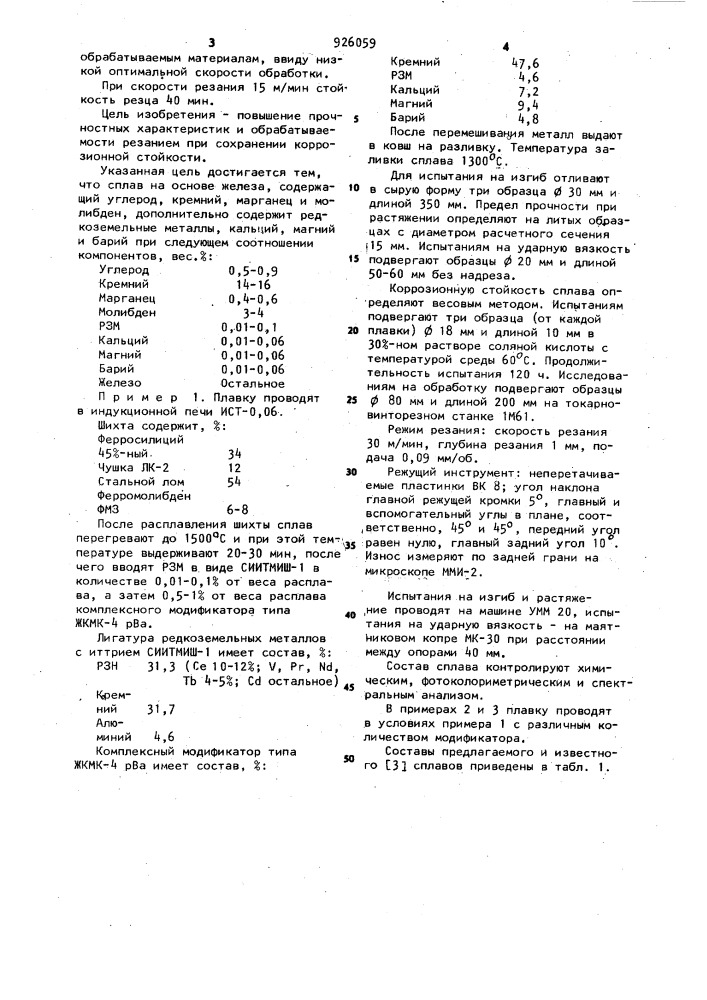 Сплав на основе железа (патент 926059)
