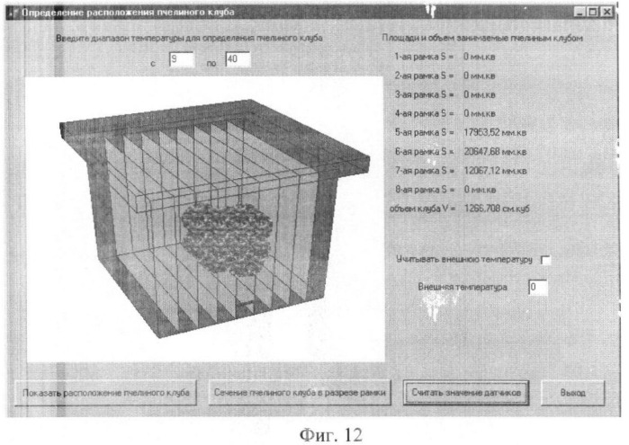 Автоматизированная система для контроля состояний пчелиных семей по распределению тепловых полей в улье (патент 2377769)