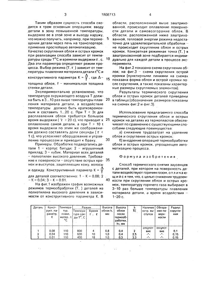 Способ термического снятия заусенцев с деталей (патент 1808713)