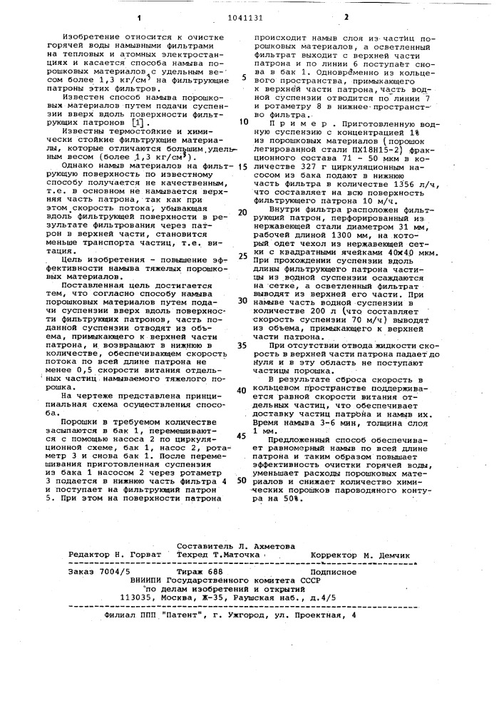 Способ намыва порошковых материалов (патент 1041131)