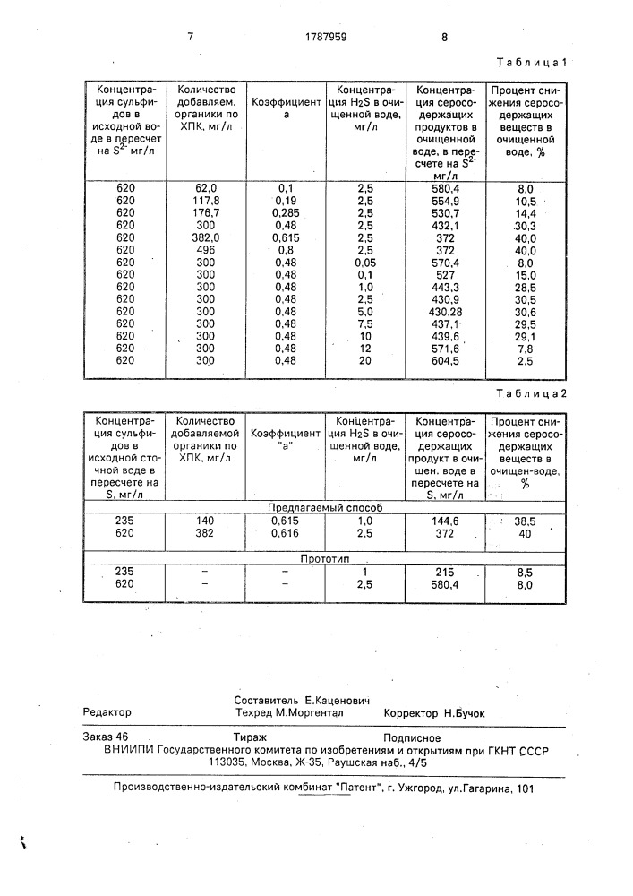 Способ биологической очистки сульфидсодержащих сточных вод (патент 1787959)
