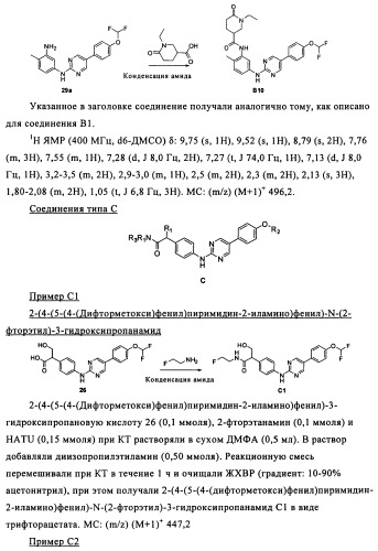 Соединения и композиции 5-(4-(галогеналкокси)фенил)пиримидин-2-амина в качестве ингибиторов киназ (патент 2455288)