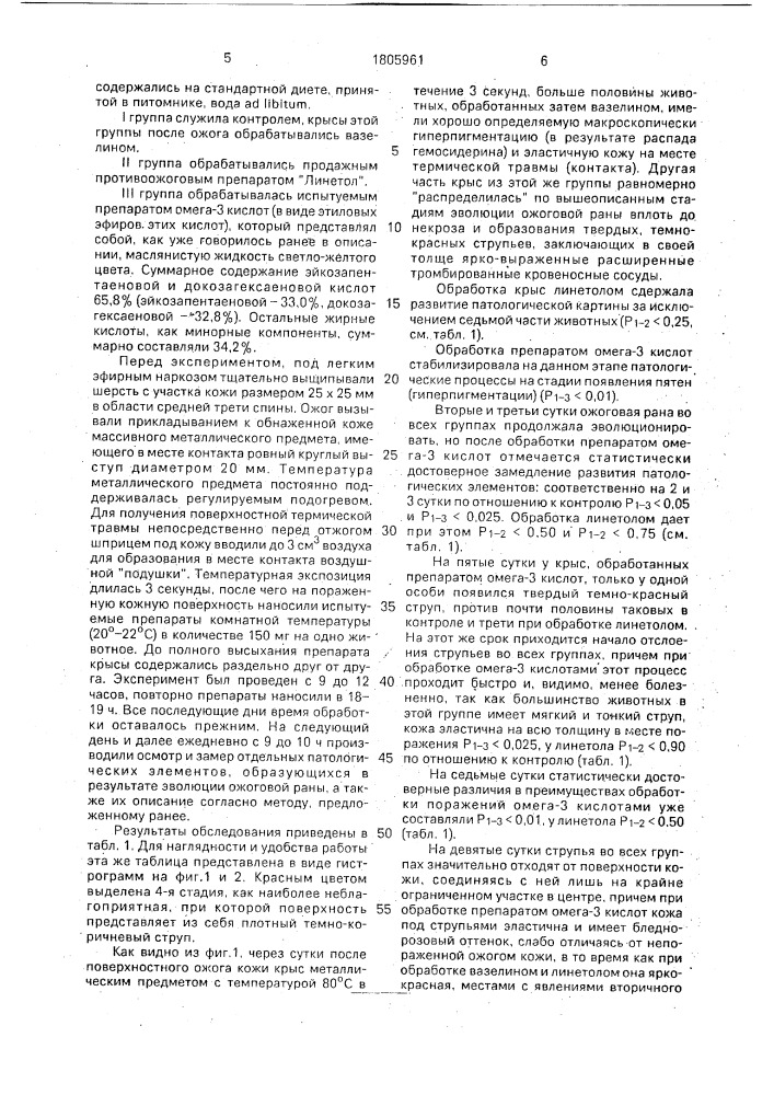 Средство, проявляющее противоожоговую активность (патент 1805961)