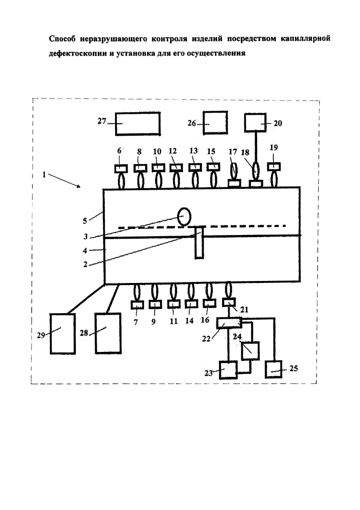 Способ неразрушающего контроля изделий посредством капиллярной дефектоскопии и установка для его осуществления (патент 2612354)