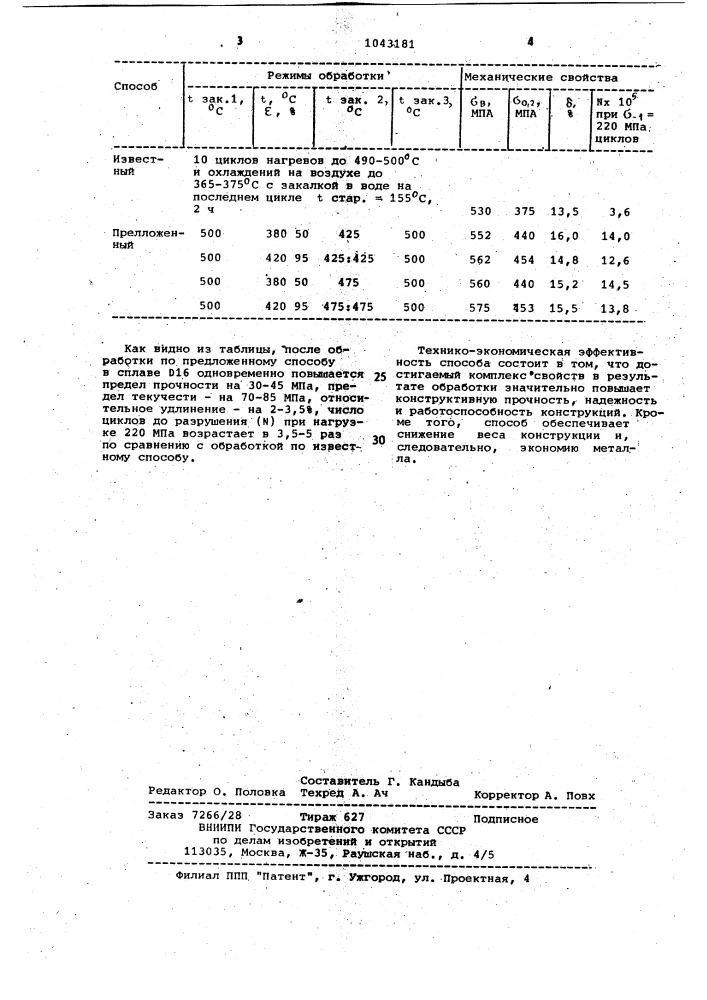 Способ обработки алюминиевых сплавов (патент 1043181)