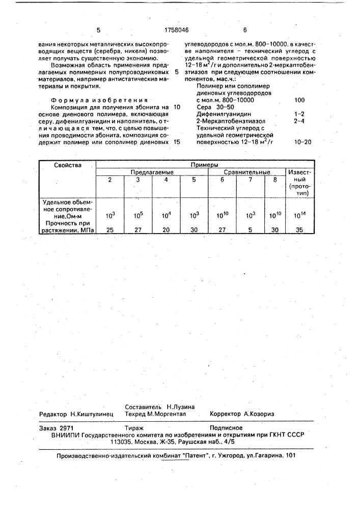 Композиция для получения эбонита (патент 1758046)