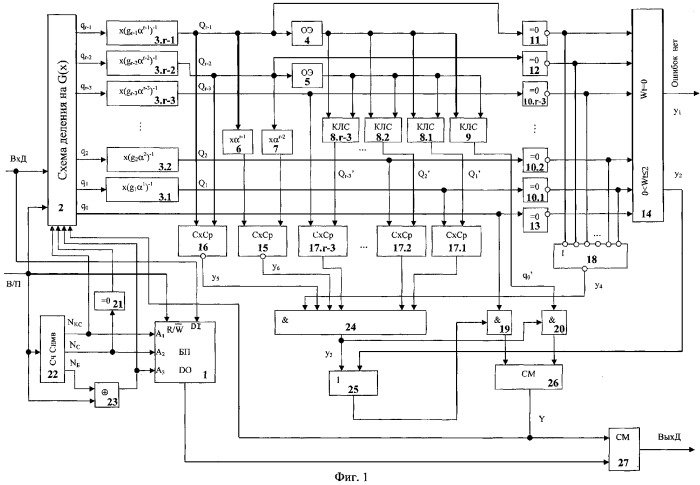 Устройство декодирования кодов рида-соломона (патент 2314639)