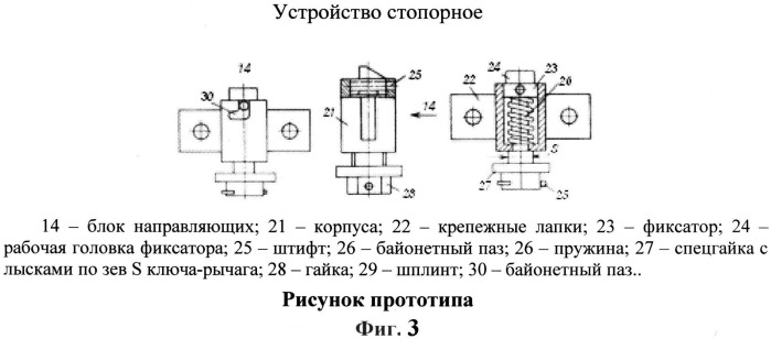 Стопорное устройство направляющей ракетной пусковой установки (патент 2529253)