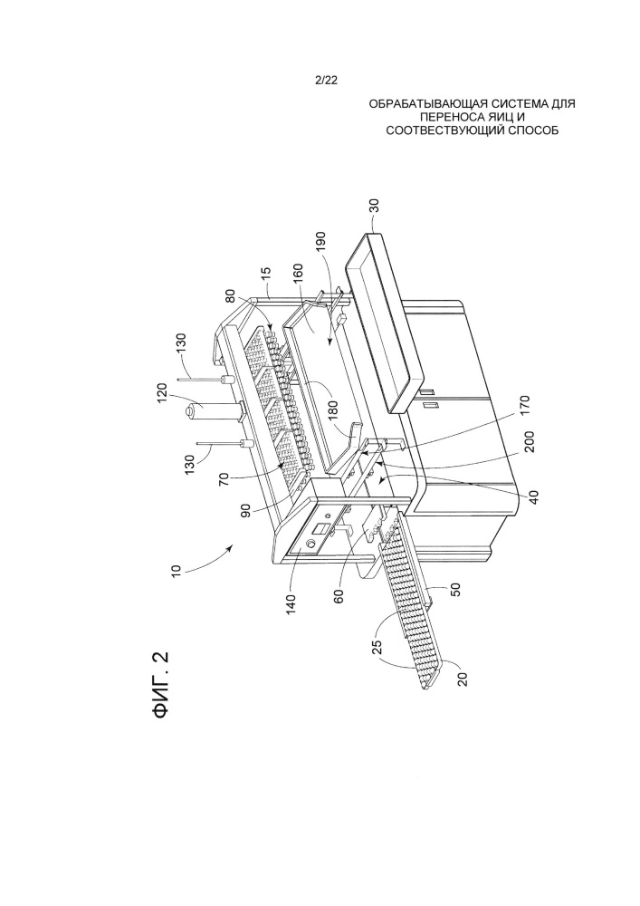 Обрабатывающая система для переноса яиц и соответствующий способ (патент 2622669)