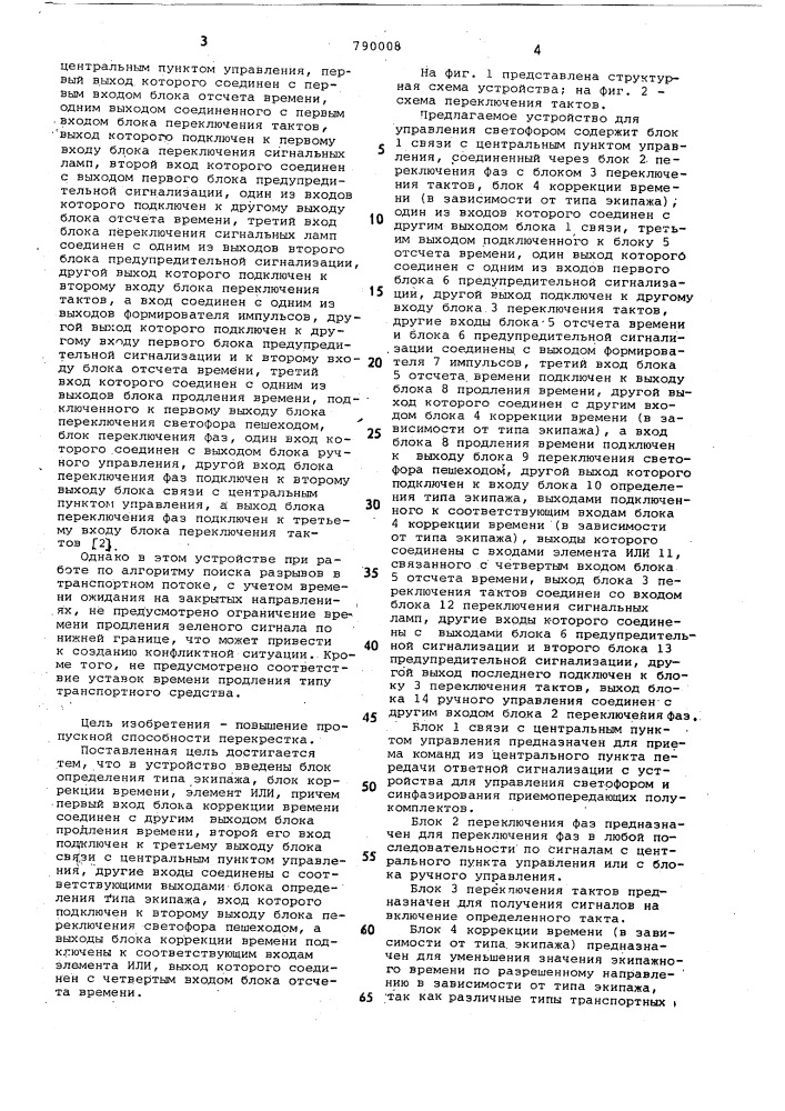 Устройство для управления сфетофором (патент 790008)