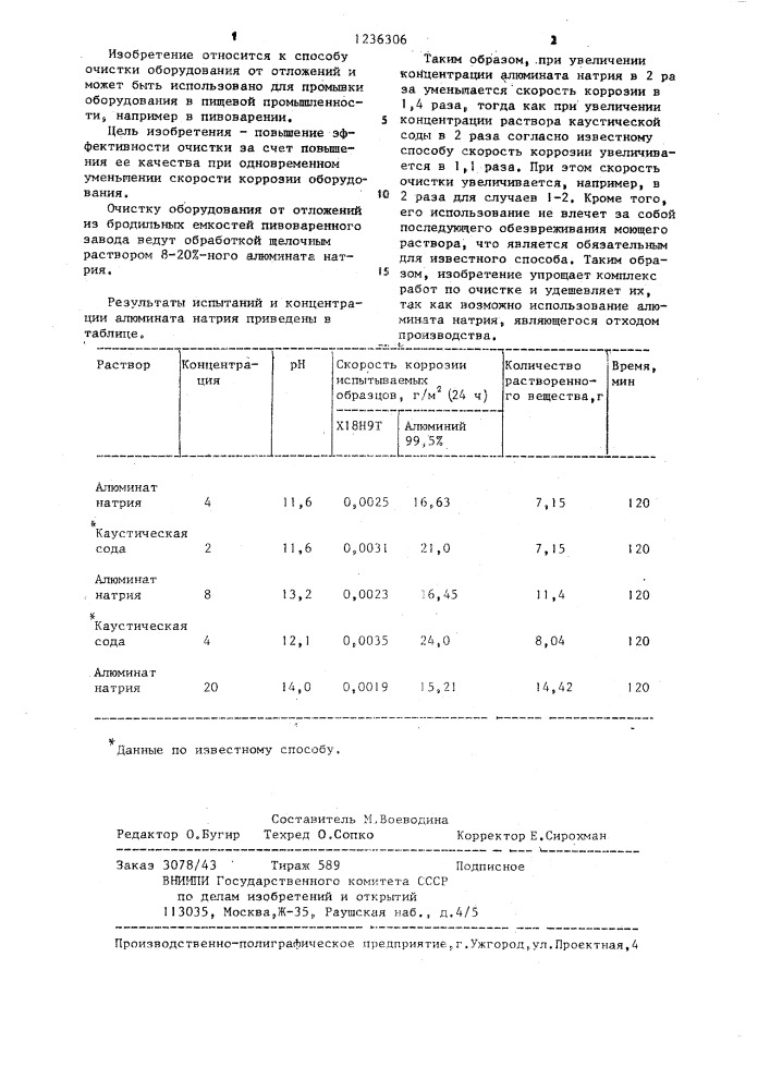 Способ очистки оборудования от отложений (патент 1236306)