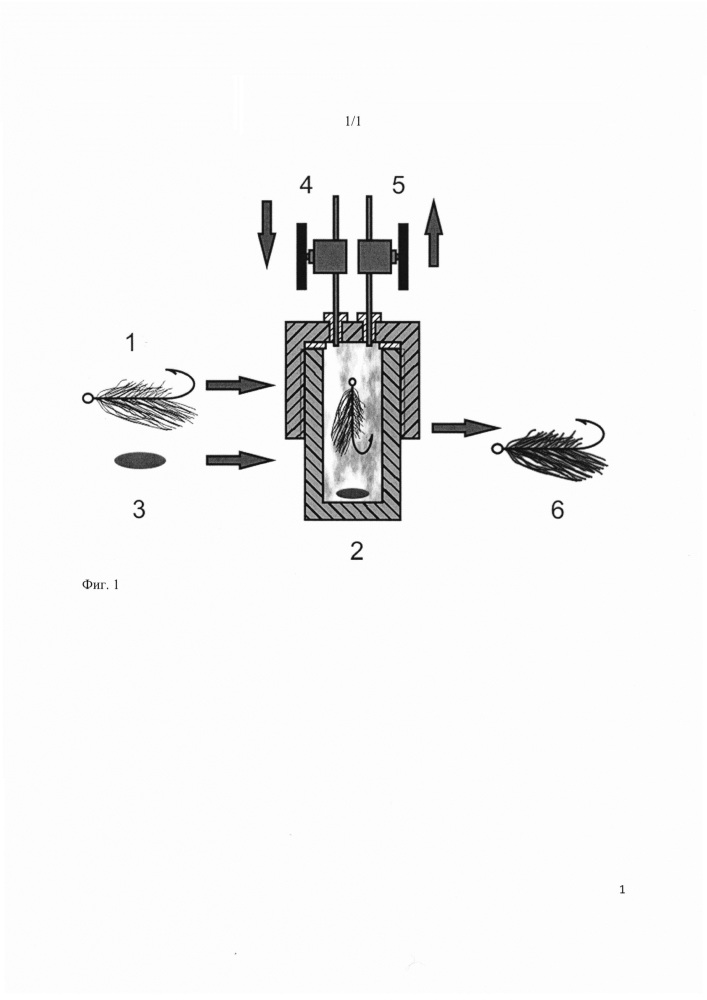 Способ нанесения гидрофобного покрытия на сухую мушку для рыбной ловли (патент 2656963)