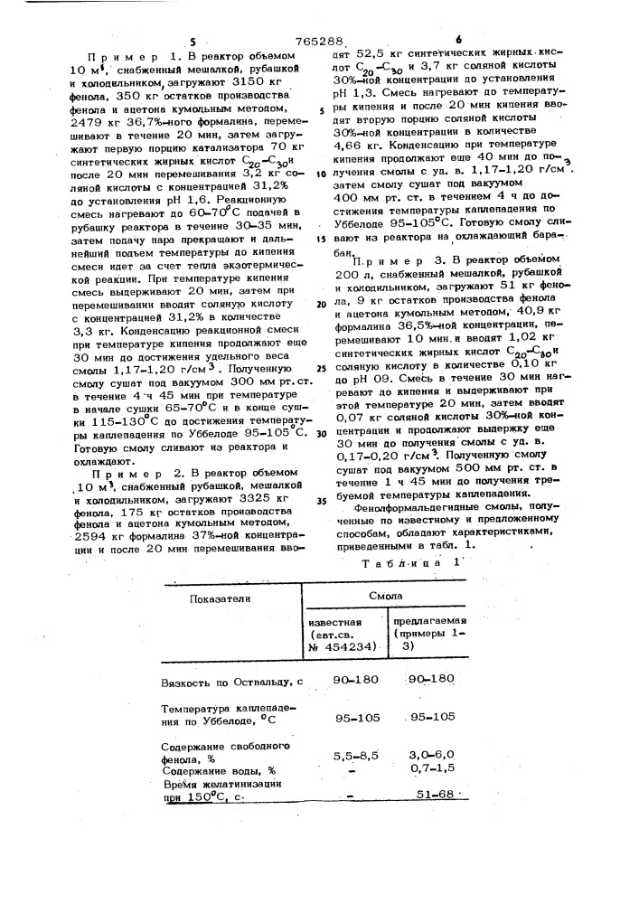 Способ получения фенолоформальдегидных смол новолачного типа (патент 765288)