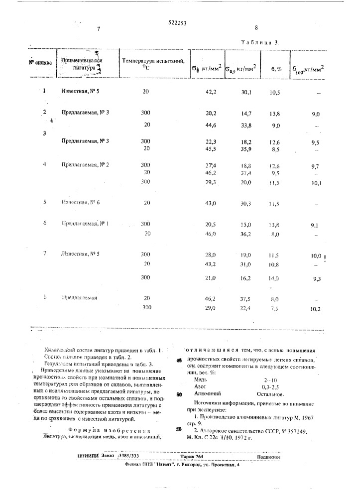 Лигатура (патент 522253)