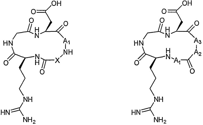 Rgd-содержащие пептидомиметики и их применение (патент 2519736)