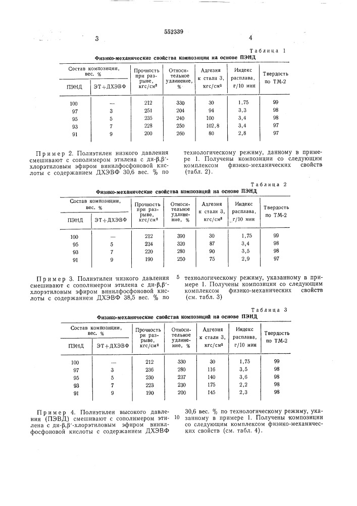 Композиция на основе полиэтилена (патент 552339)