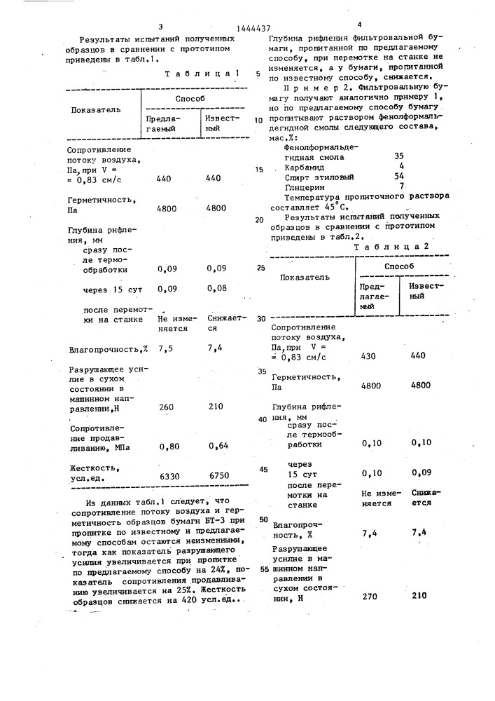 Способ изготовления фильтровальной бумаги (патент 1444437)