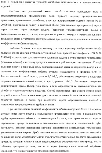 Способ тепловой обработки металла в пламенной печи прямого или косвенного нагрева (варианты), способ сжигания смеси жидкого или газообразного топлива и нагретого воздуха в пламенной печи прямого или косвенного нагрева, устройство отопления (варианты) и регенеративная насадка (варианты) для осуществления способов (патент 2324745)