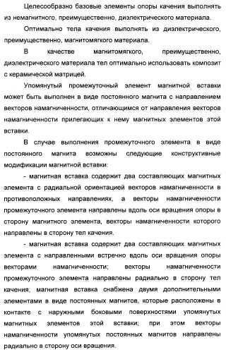 Способ магнитной разгрузки тел качения от действия центробежных сил в опорах вращения и опора вращения для его осуществления (варианты) (патент 2348839)