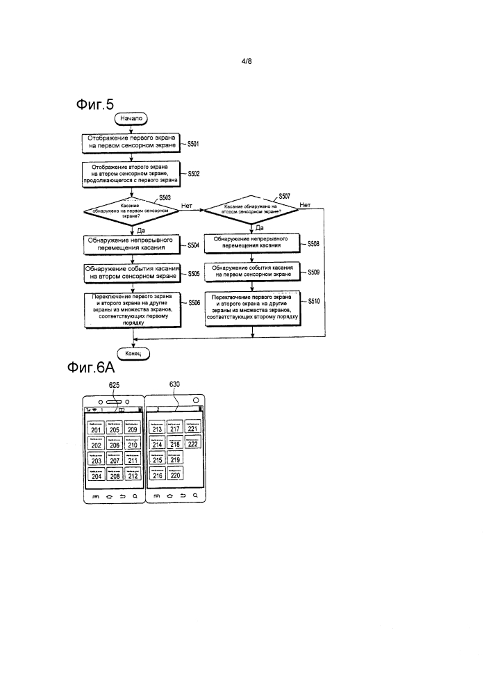 Устройство, включающее в себя множество сенсорных экранов, и способ переключения экранов для устройства (патент 2611023)