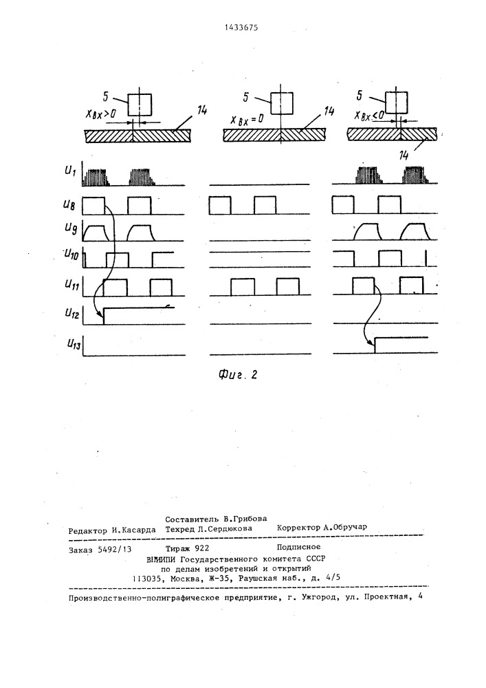 Датчик положения стыка свариваемых кромок (патент 1433675)