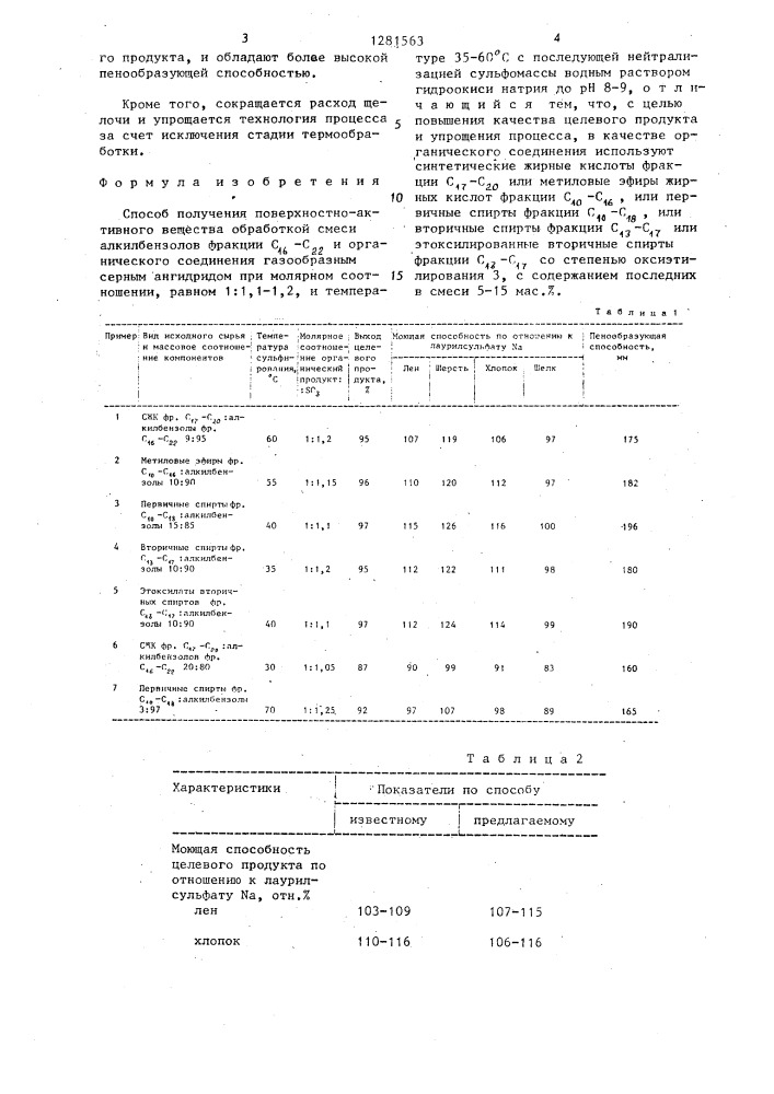 Способ получения поверхностно-активного вещества (патент 1281563)