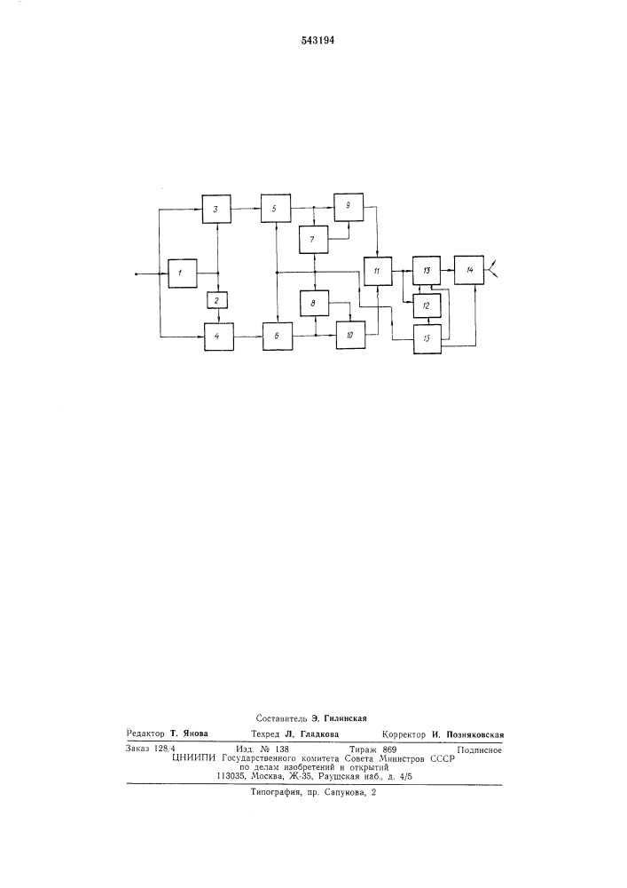 Система связи с фазоразностной модуляцией первого порядка (патент 543194)