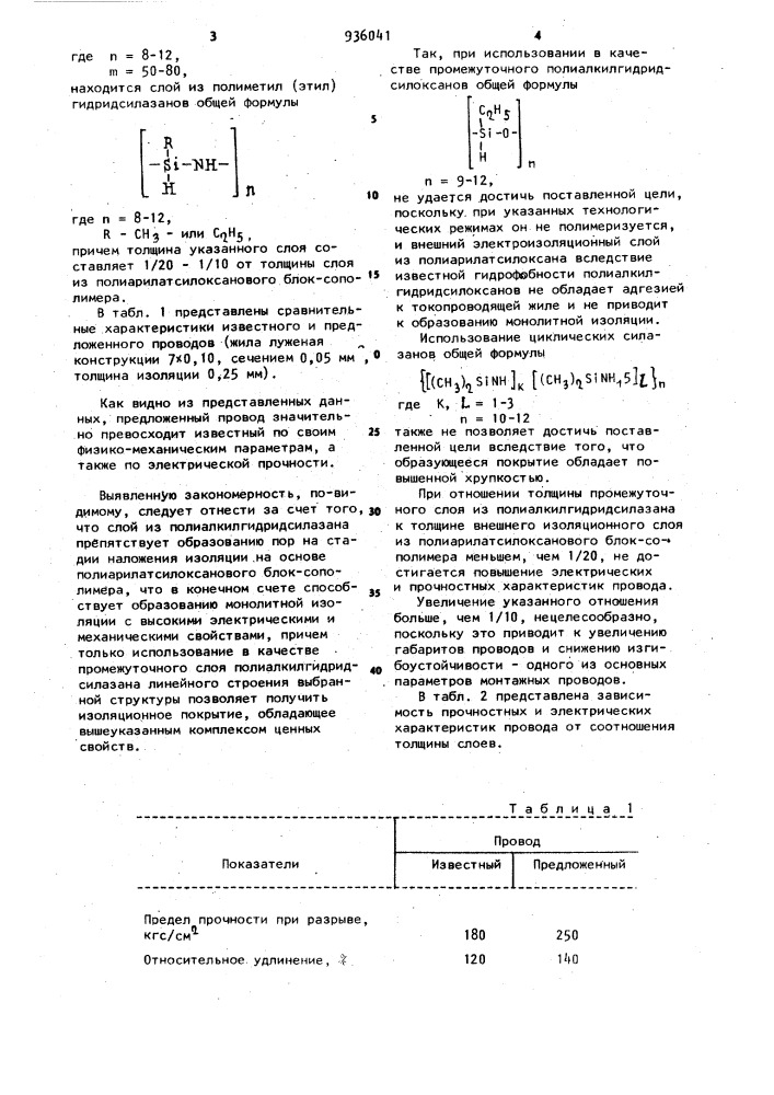 Электрический провод (патент 936041)