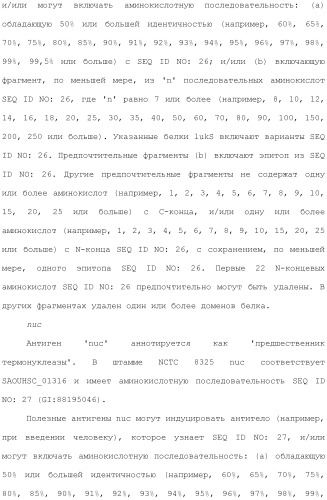 Композиции для иммунизации против staphylococcus aureus (патент 2508126)