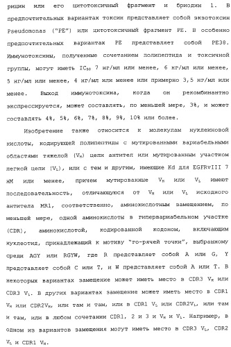 Scfv против egfrviii с улучшенной цитотоксичностью и выходом, иммунотоксины на их основе и способы их применения (патент 2317999)