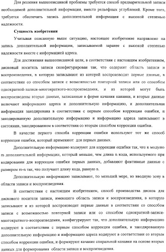 Дисковый носитель записи, способ производства дисков, устройство привода диска (патент 2316832)