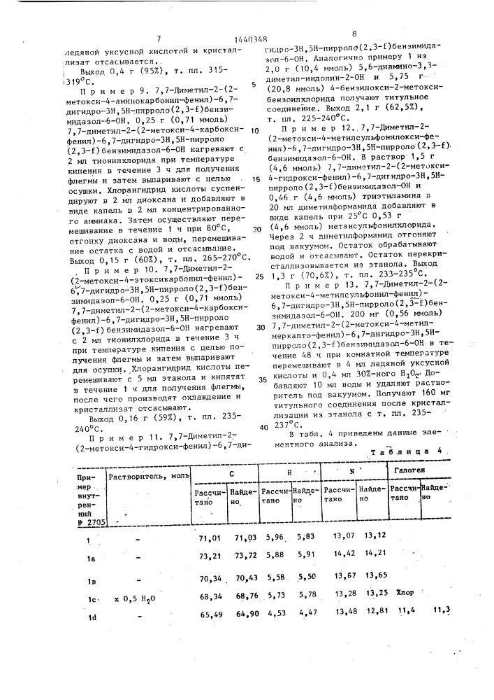 Способ получения пирроло-бензимидазолов или их физиолигически совместимых солей неорганических кислот (патент 1440348)