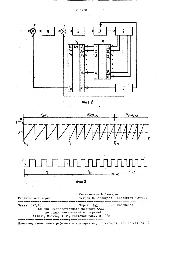 Цифровая динамическая следящая система (патент 1285428)