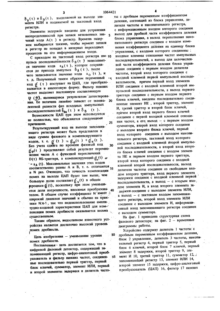 Цифровой фазовый детектор (патент 1064421)