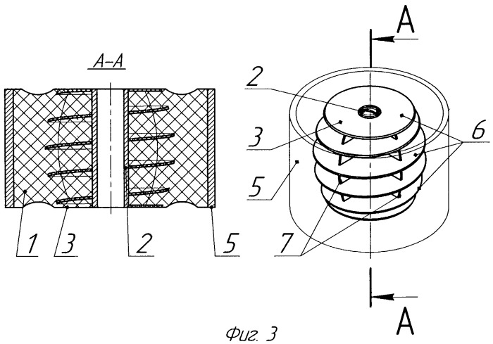 Резино-металлический амортизатор с силовой арматурой, изменяющей геометрию (патент 2442916)