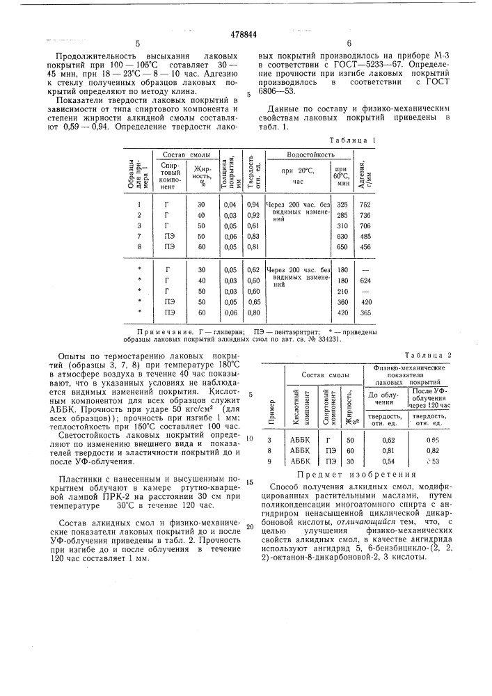 Способ получения алкидных смол модифицированных растительными маслами (патент 478844)