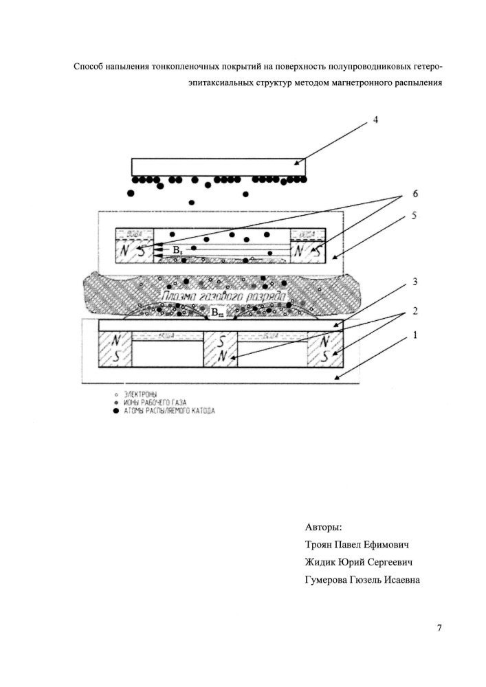 Способ напыления тонкопленочных покрытий на поверхность полупроводниковых гетероэпитаксиальных структур методом магнетронного распыления (патент 2601903)