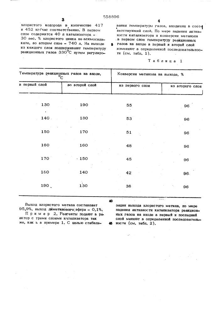 Способ получения хлористого метила (патент 558896)